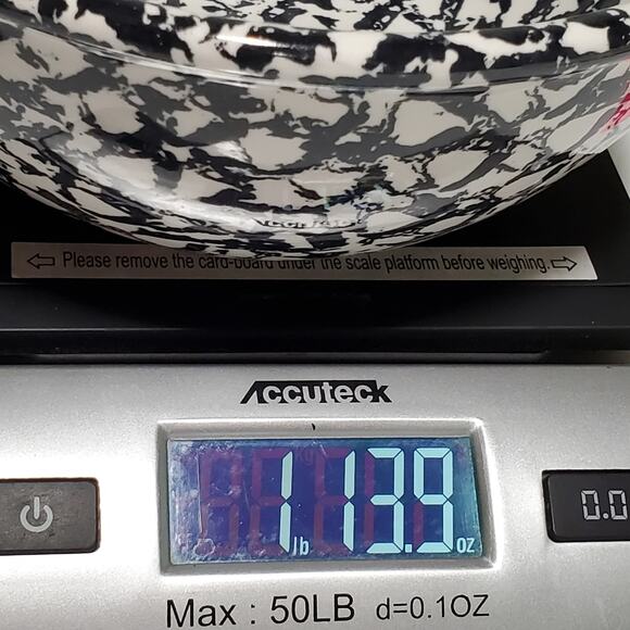 Vintage Gaetano Pottery 8" Serving Bowl Black White Splatter Ceramic MCM USA - Picture 10 of 10